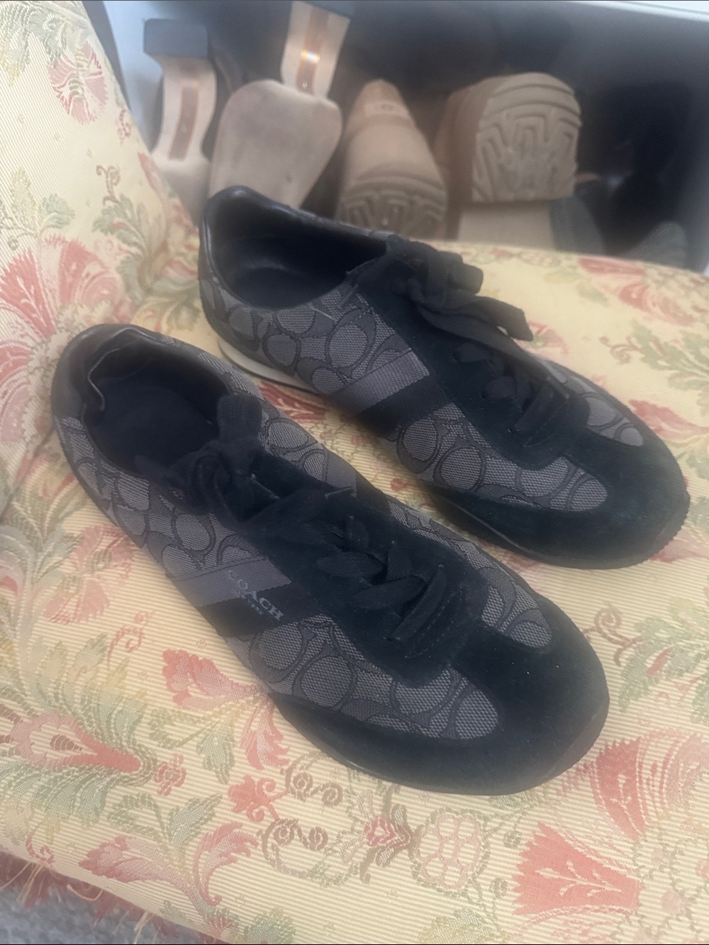 Coach Women's Black Signature Low-Top Sneakers